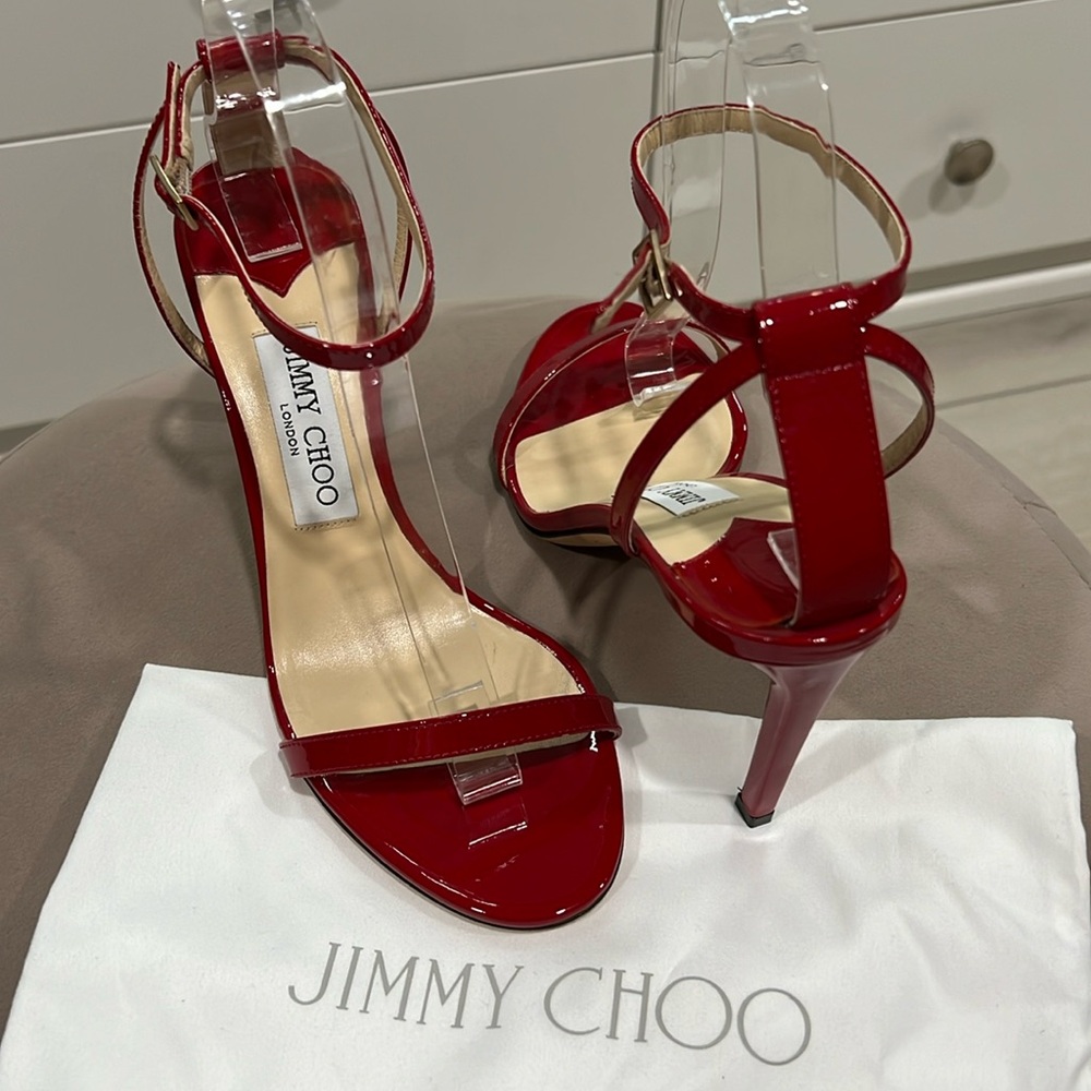Jimmy Choo red Patent Leather Sandals